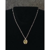 Image 2 : STERLING SILVER NECKLACE W/ PERIDOT & DIAMOND OVAL PENDANT