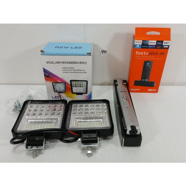 JOB LOT - INCL MULTIPURPOSE ZIPPO, FIRESTICK & NEW LED LAMP