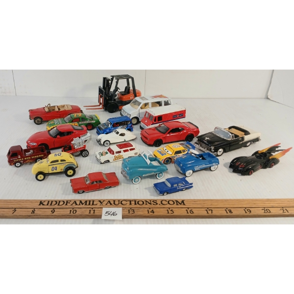 LOT OF 20 - MISC DIECAST MODELS - CANADA POST VAN, NASCARS, FORK-LIFT, BATMOBILE, ETC