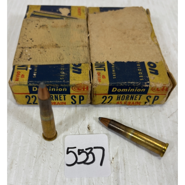 AMMO: 40 X DOMINION .22 HORNET - 45 GR - SP