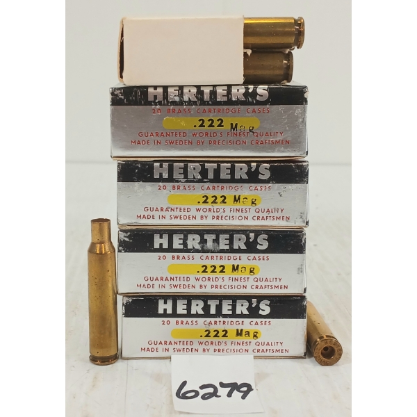 BRASS: 100X HERTER'S .222 MAG - NEW