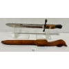 Image 1 : ROSS RIFLE PAT 1907 BAYONET WITH LEATHER SCABBARD