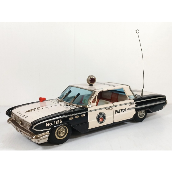 NOMURA TIN LITHO BUICK POLICE PATROL NO. 1125 FRICTION CAR