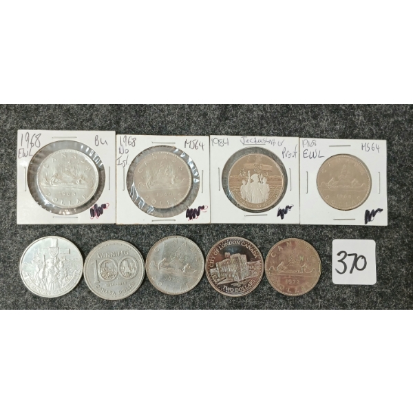 LOT OF 9 - 1968-1984 CDN $1 & $2 COINS