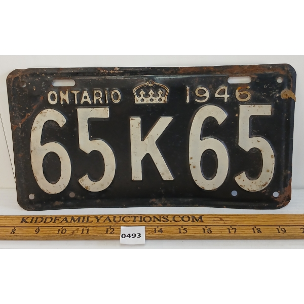 1946 ONTARIO LICENCE PLATE