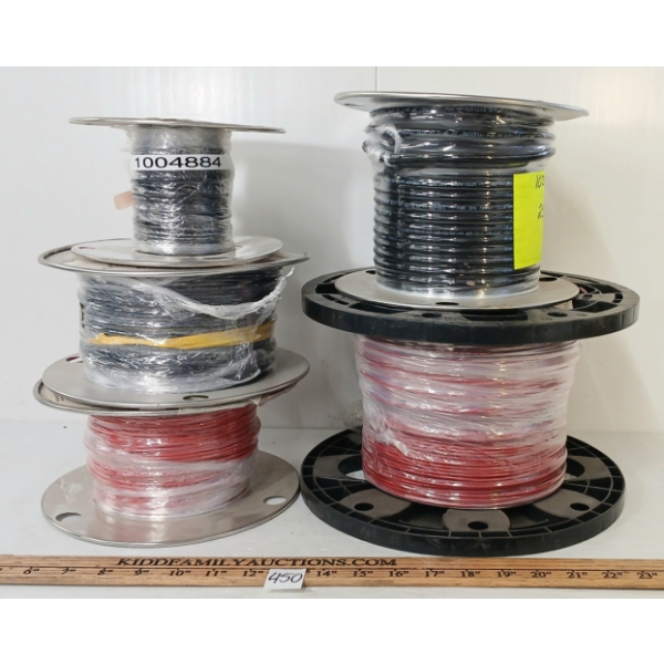 LOT OF 5 - MISC WIRE SPOOLS
