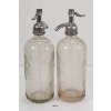 Image 4 : LOT OF 2 - SCHULTZ CARBONIC - CLEAR PANELLED W/ MOULDINGS - SELTZER BOTTLES