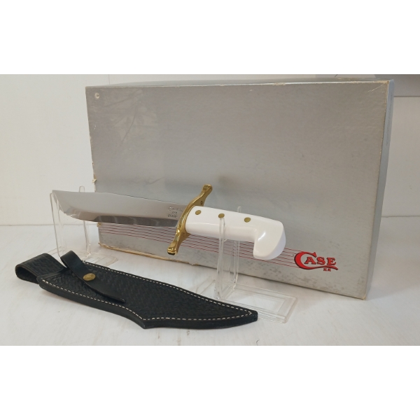 CASE BOWIE HUNTING KNIFE W/ LEATHER SHEATH