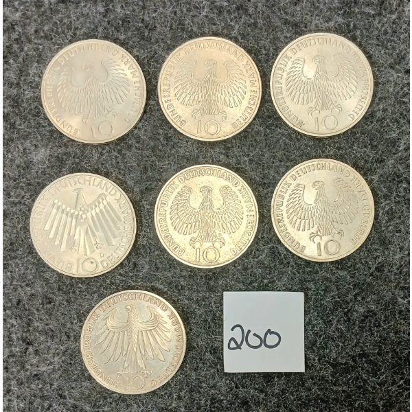LOT OF 7 - 1971 & 1972 DEUTSCHLAND MARKS