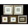 Image 1 : LOT OF 5 - GOLD & SILVER FOIL ETCHINGS - INCL DONKEY RIDING FARMER, ETC