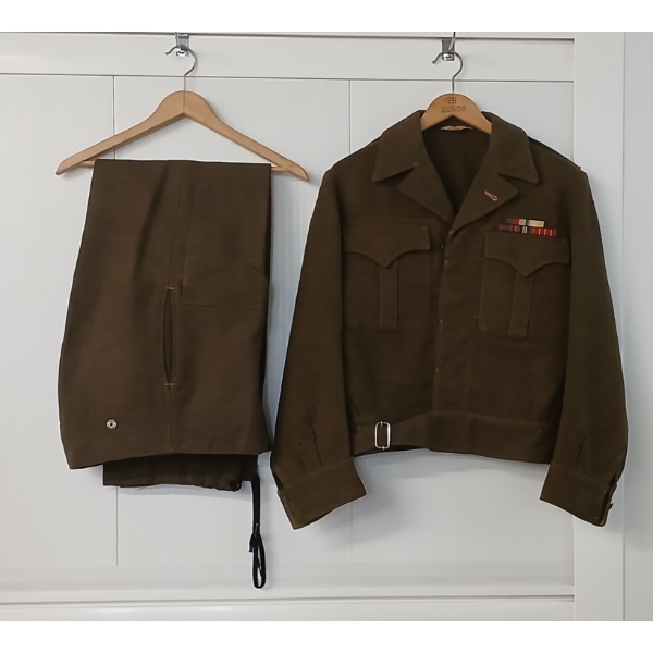 LOT OF 2 - WWII CDN VET RCHA WOOL BATTLEDRESS JACKET & PANTS