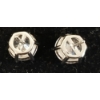 Image 3 : PAIR OF STERLING SILVER SIMULATED DIAMOND (CZ) STUD EARRINGS