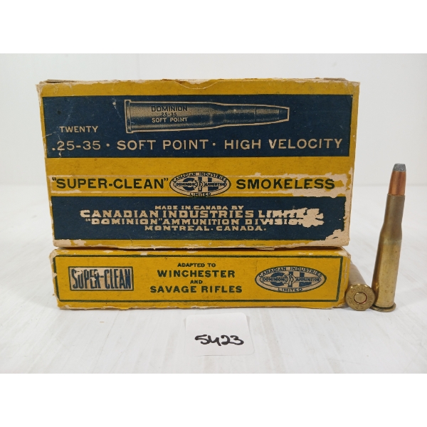AMMO / BRASS: 37X CIL .25-35 - 117GR - SP LIVE / 3X BRASS - COLLECTABLE BOXES 