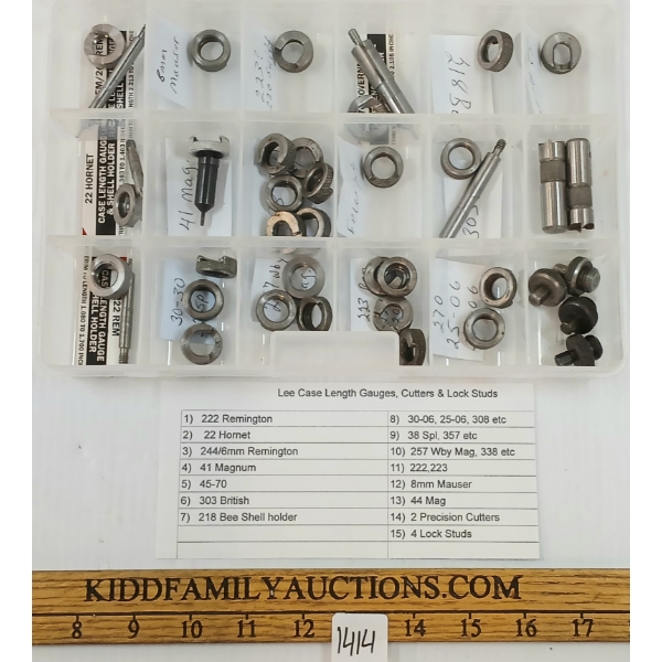 JOB LOT - LEE CASE LENGTH GAUGES, SHELL HOLDERS, CUTTERS & LOCK STUDS
