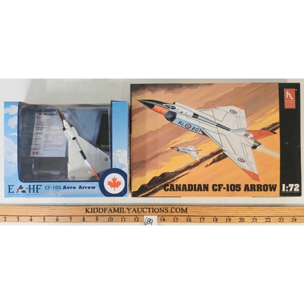 LOT OF 2 - CF-105 AVRO AROOW DIECAST MODEL & HOBBY CRAFT MODEL KIT