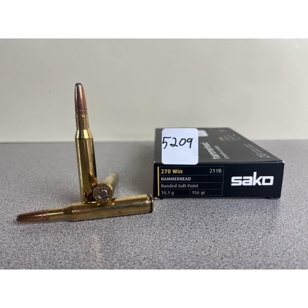 AMMO: 20X SAKO .270 WIN 156 GR. HAMMERHEAD BONDED SP 