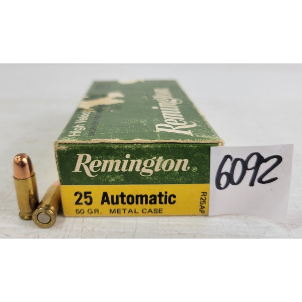 AMMO: 50X REMINGTON .25AUTO - 50GR - FMJ