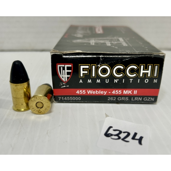 AMMO: 50X FIOCCHI .455 WEBLEY - 262 GR LRN