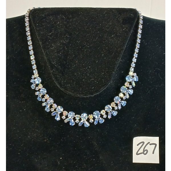 SHERMAN BLUE TONE RHINESTONE NECKLACE