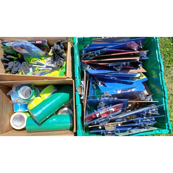 QTY OF OFFICE SUPPLIES - INCL CLIPBOARDS, TAPE, ETC