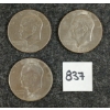 Image 2 : LOT OF 3 - 1972-1977 U.S. EISENHOWER SILVER DOLLAR COINS 