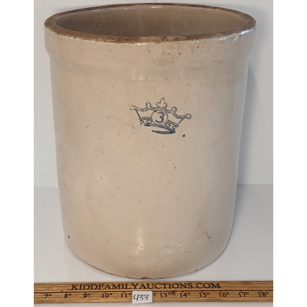 ROBINSON RANSBOTTOM STONEWARE OPEN-TOP CROCK - 3 GAL