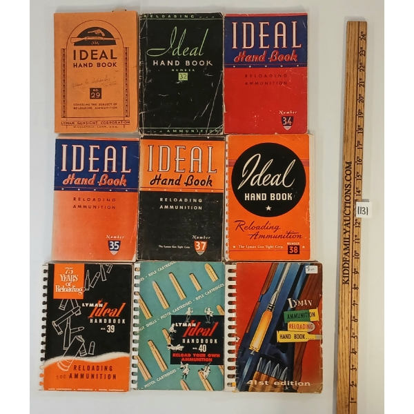 LOT OF 9 - IDEAL RELOADING HANDBOOKS - #29, 32, 34, 35 & 37-41