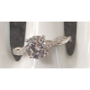 Image 2 : STERLING SILVER SIMULATED DIAMOND (CZ) TWIST RING 
