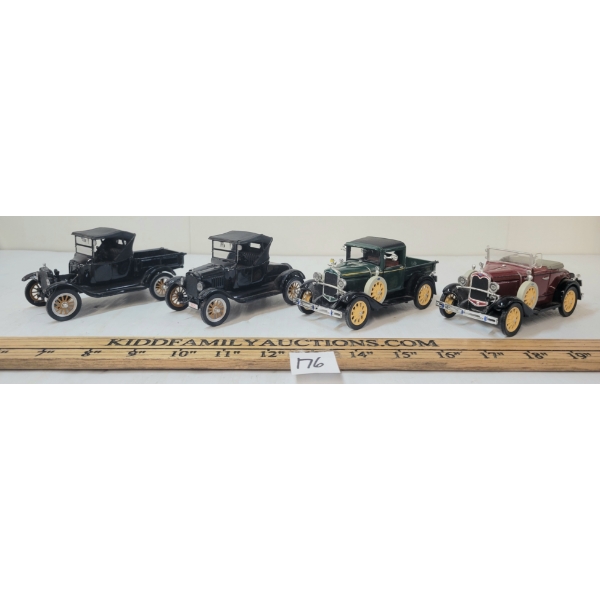 LOT OF 4 - NATIONAL MOTOR DIECAST FORD MODEL A'S & T'S