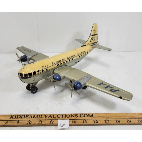 PAN AMERICAN WORLD AIRWAYS TIN AIRPLANE - "STRATO" CLIPPER