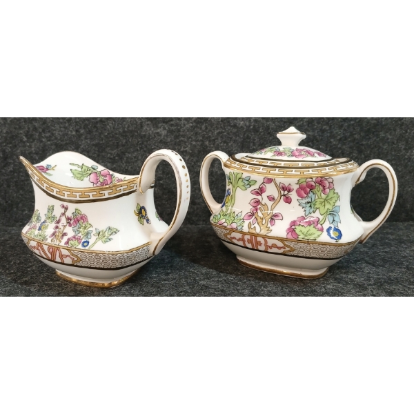 LOT OF 2 - PARAGON INDIAN TREE CREAMER & SUGARBOWL - CIRCA 1920s - 1930s