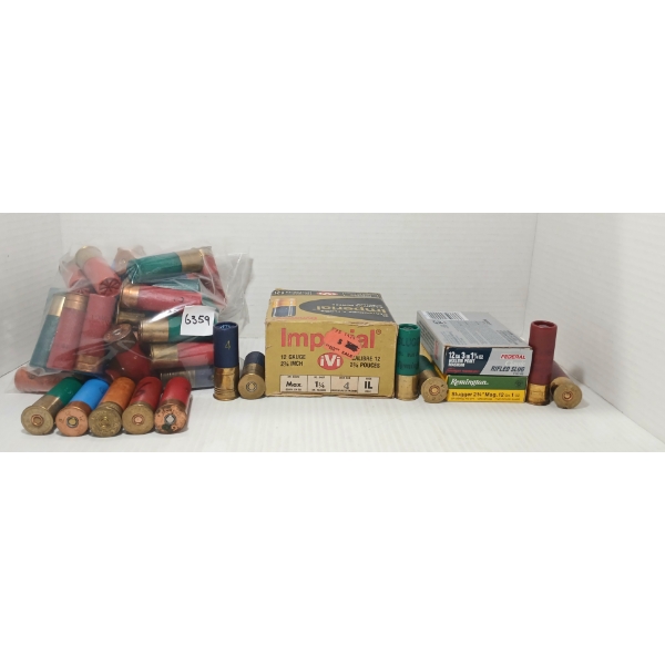 AMMO: 81X MIXED 12GA - 2 3/4 & 3IN - #4, 8 SHOT & SLUG 