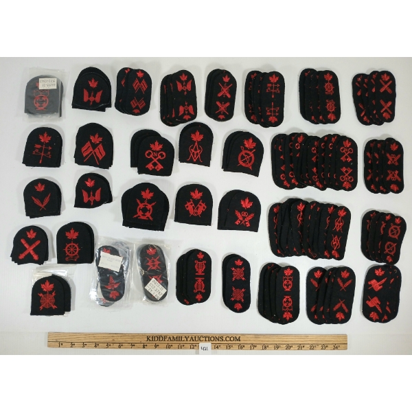 QTY OF CDN NAVAL CLOTH PATCHES - GUNNERY, BOATSWAIN, ETC