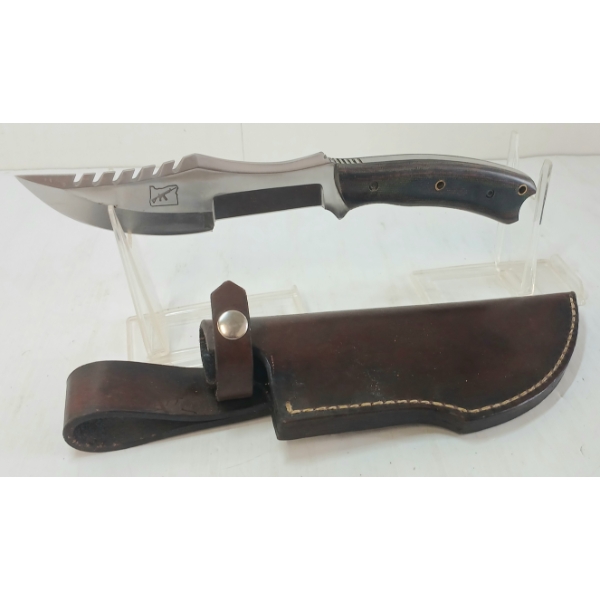 FIXED BLADE KNIFE W/ LEATHER SHEATH