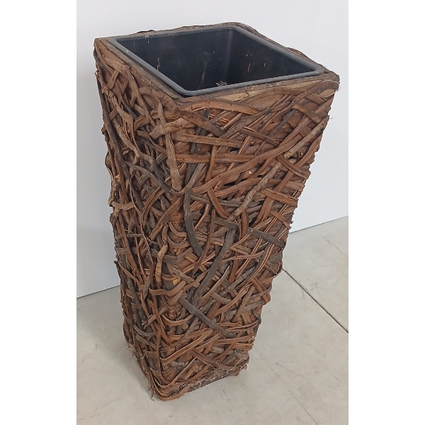 WICKER LOOK PLANT URN