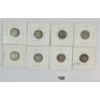 Image 4 : LOT OF 8 - 1899-1918 CDN 5 CENT SILVER PCS