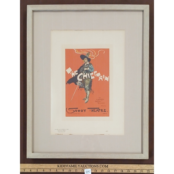 1896 CHIEFTON PLAYING AT THE SAVORY THEATRE BY DUDLEY HARDY - FRAMED POSTER