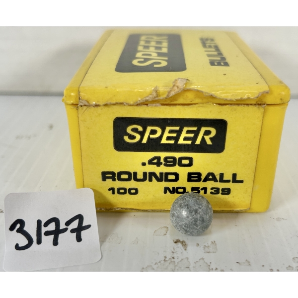 BULLETS: APPROX 90X SPEER .490 IN LEAD ROUND BALLS