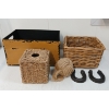 Image 1 : LOT OF 6 - TIN DRAWER, CAST HORSESHOE DECOR, TISSUE BOX COVER, ROPE KNOT & BASKET