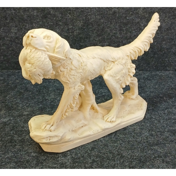 A. SANTINI HUNTING DOG SCUPLTURE - SIGNED