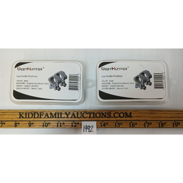 LOT OF 2 - WEST HUNTER LOW PROFILE PICATINNY SCOPE RINGS