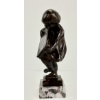 Image 5 : BRONZE CHILD HOLDING BOOK BY AUGUSTO PASSAGLIA - ON MARBLE BASE