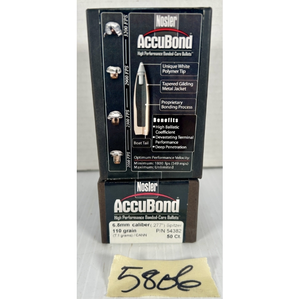 BULLETS: 100X NOSLER .270 CAL - 110 GR POLY TIP