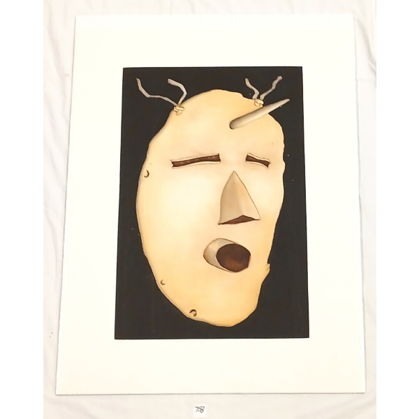 "FERTILITY MASK" BY GERMAINE ARNAKTAUYOK (PRS CDN ARTIST) - AQUATINT ETCHING 