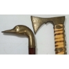 Image 4 : LOT OF 4 - BRONZE POMMEL WOOD CARVED CANES - INCL DUCK & HATCHET
