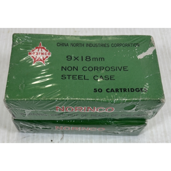 AMMO: 100 X NORINCO .9 X 18 MM 