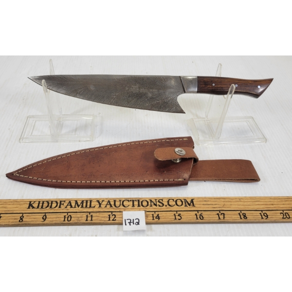 R.A.K.T. DAMASCUS HUNTING KNIFE W/ SHEATH