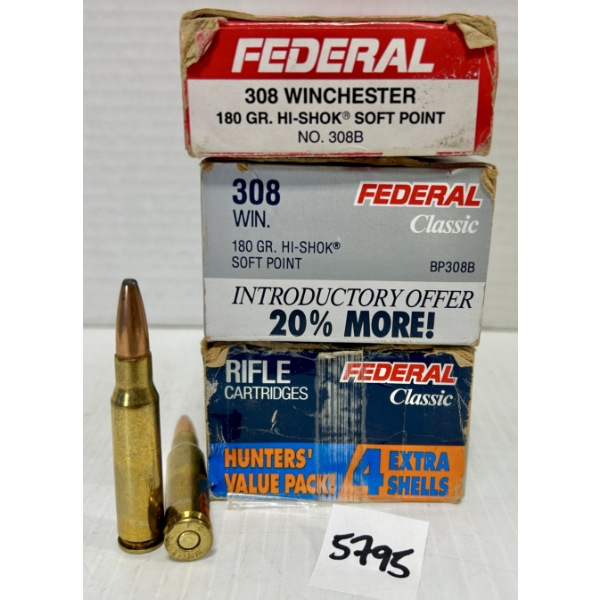 AMMO: 68X MIXED .308 WIN - MOSTLY 180 GR SP