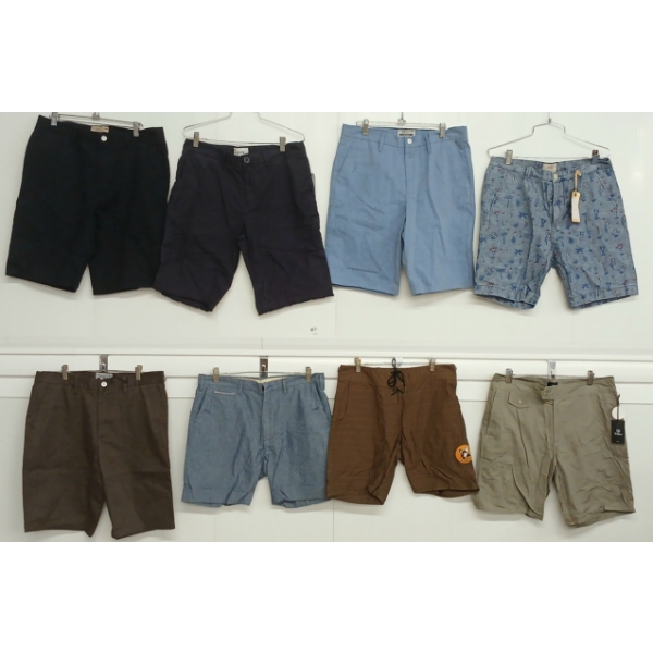 LOT OF 8 - MEN'S SHORTS - MFG CLASSIFIED, BRIXTON, PENFIELD, DEUS EX MACHINA, ETC