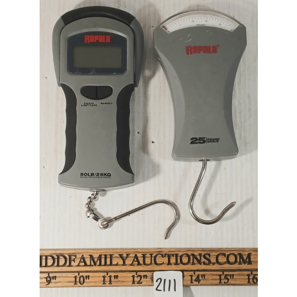 LOT OF 2 - RAPALA 25 & 50LBS FISH SCALES